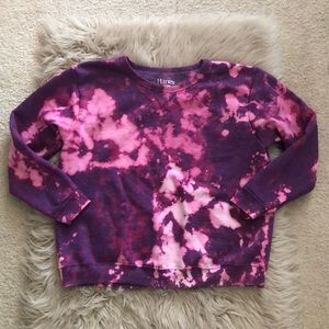 Custom bleach dye reverse tie dye cloud wash top